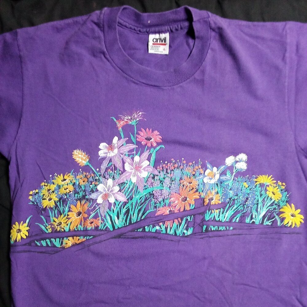 Vintage 90s Lifestyles Meadow Wildflowers Prairie T-Shirt